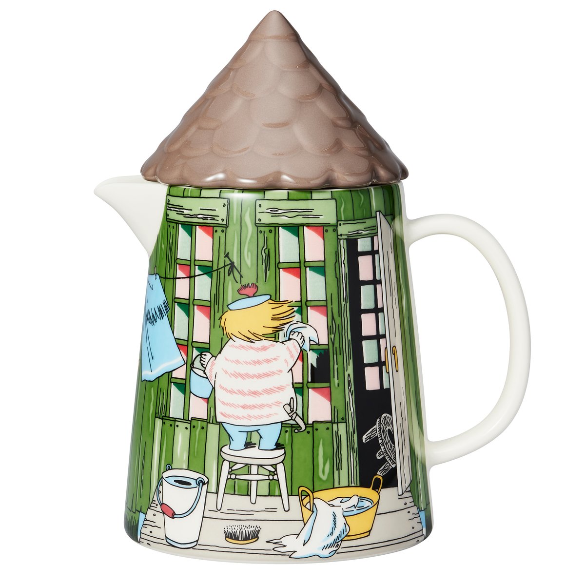 Moomin Arabia Mumin Badhuset kanna 1 l | Skandinavisk Design | Vattenkaraffer & Kannor | Grön