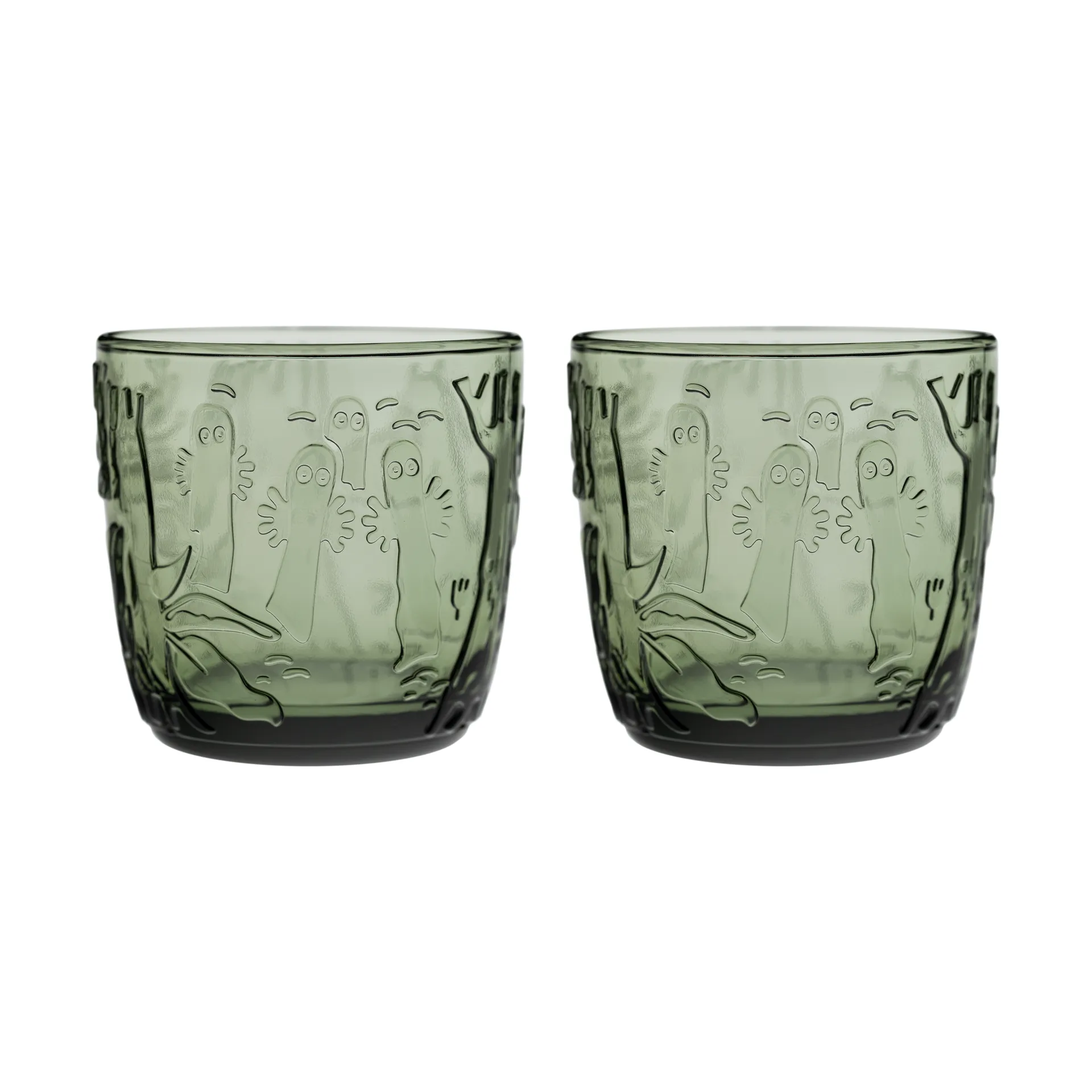 Mumin glas 28 cl 2-pack, Tallgrön Moomin Arabia