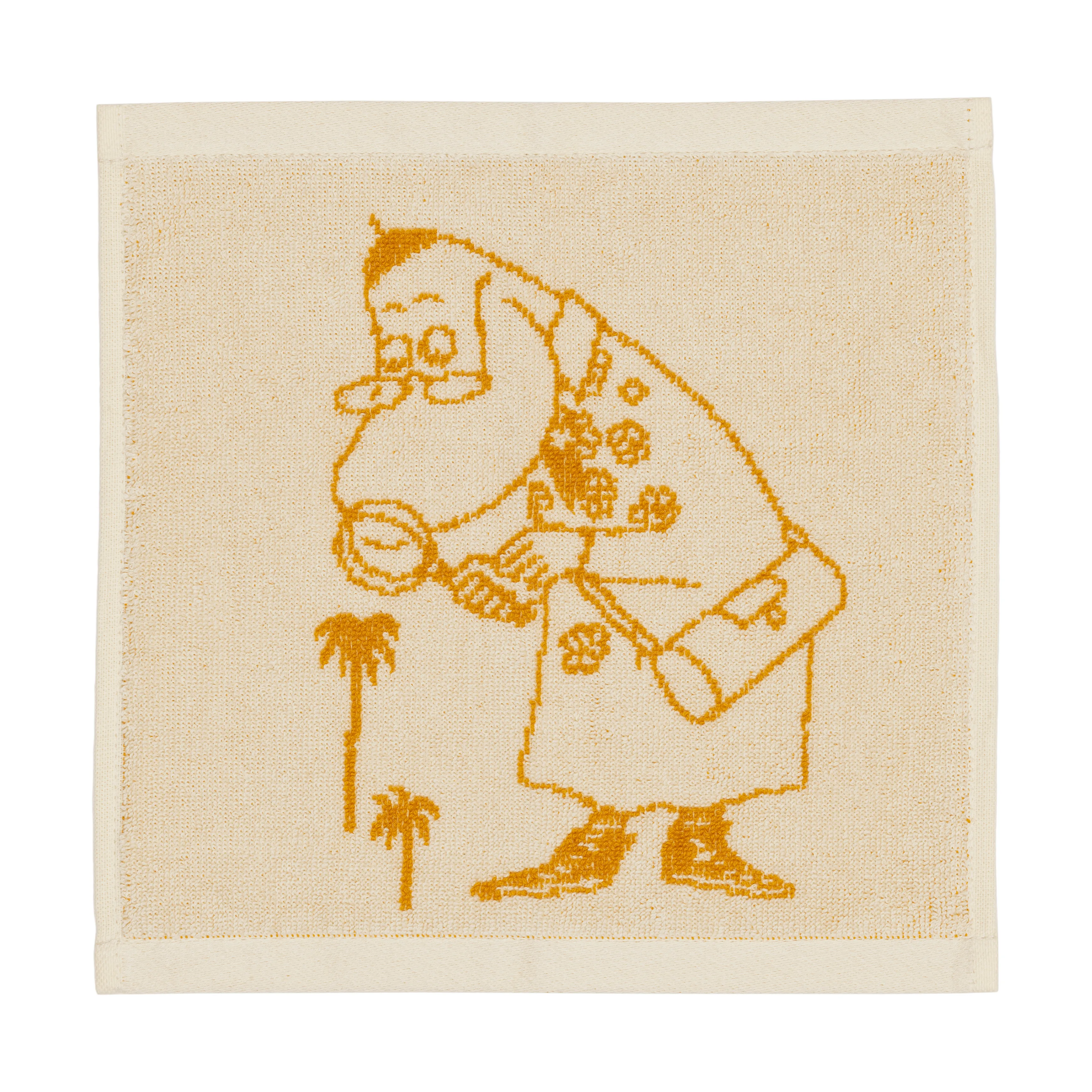 Mumin handduk 25x25 cm, Hemulen, ockra