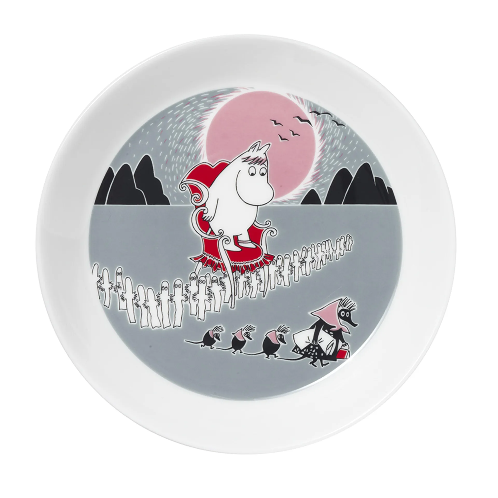 Mumin på äventyr Flytten tallrik, grå Moomin Arabia