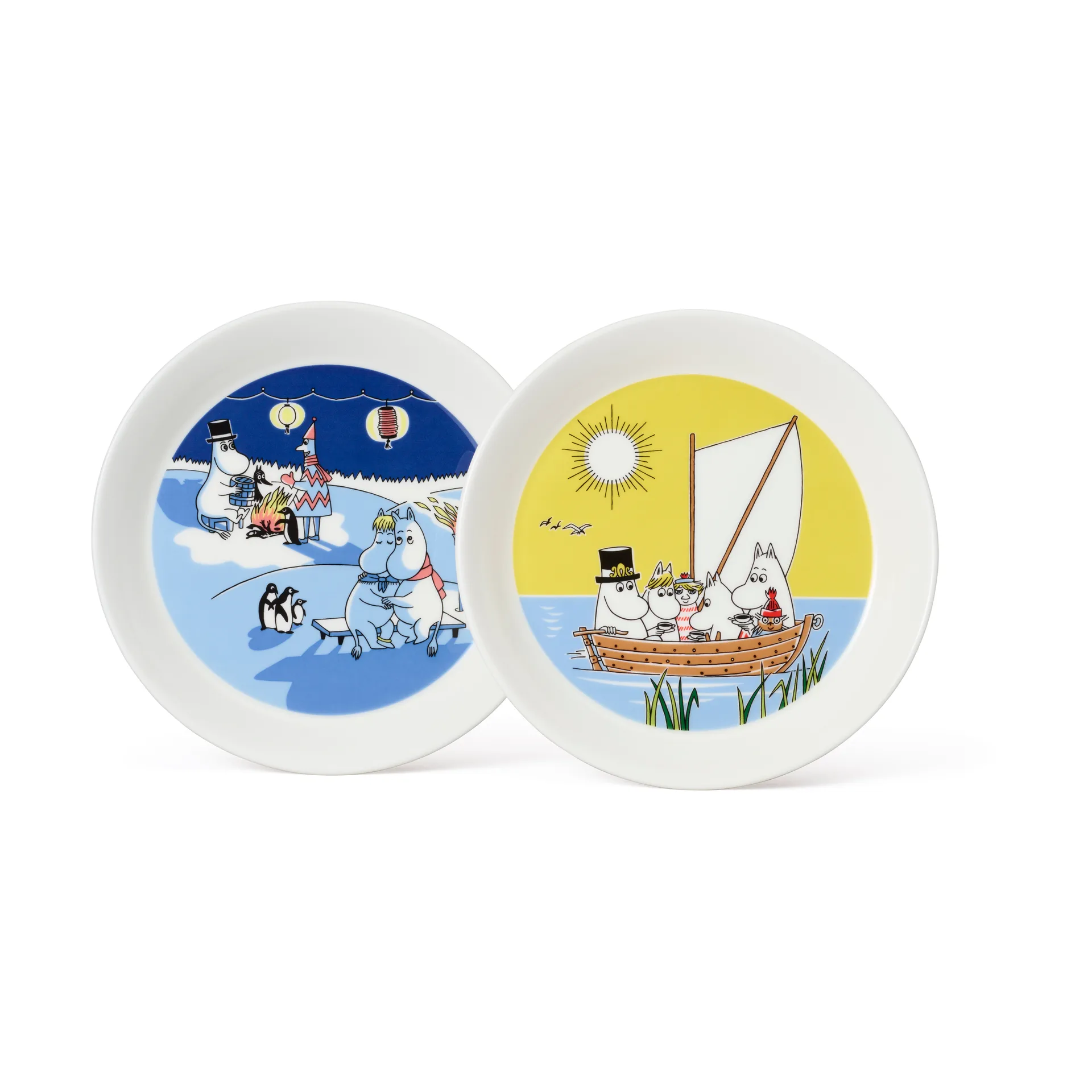 Mumin tallrik Segling & Vinterbrasa 2 delar, 19 cm Moomin Arabia