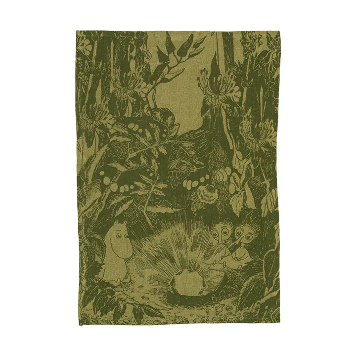 Mystikens skog Mumin kökshandduk - Grön, 45x65 cm - Moomin Arabia