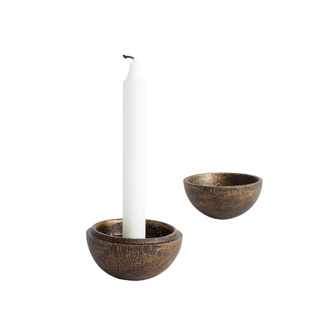 MUUBS Aion ljusstake Klot 9 cm Guld | Skandinavisk Design | Ljusstakar | Brun