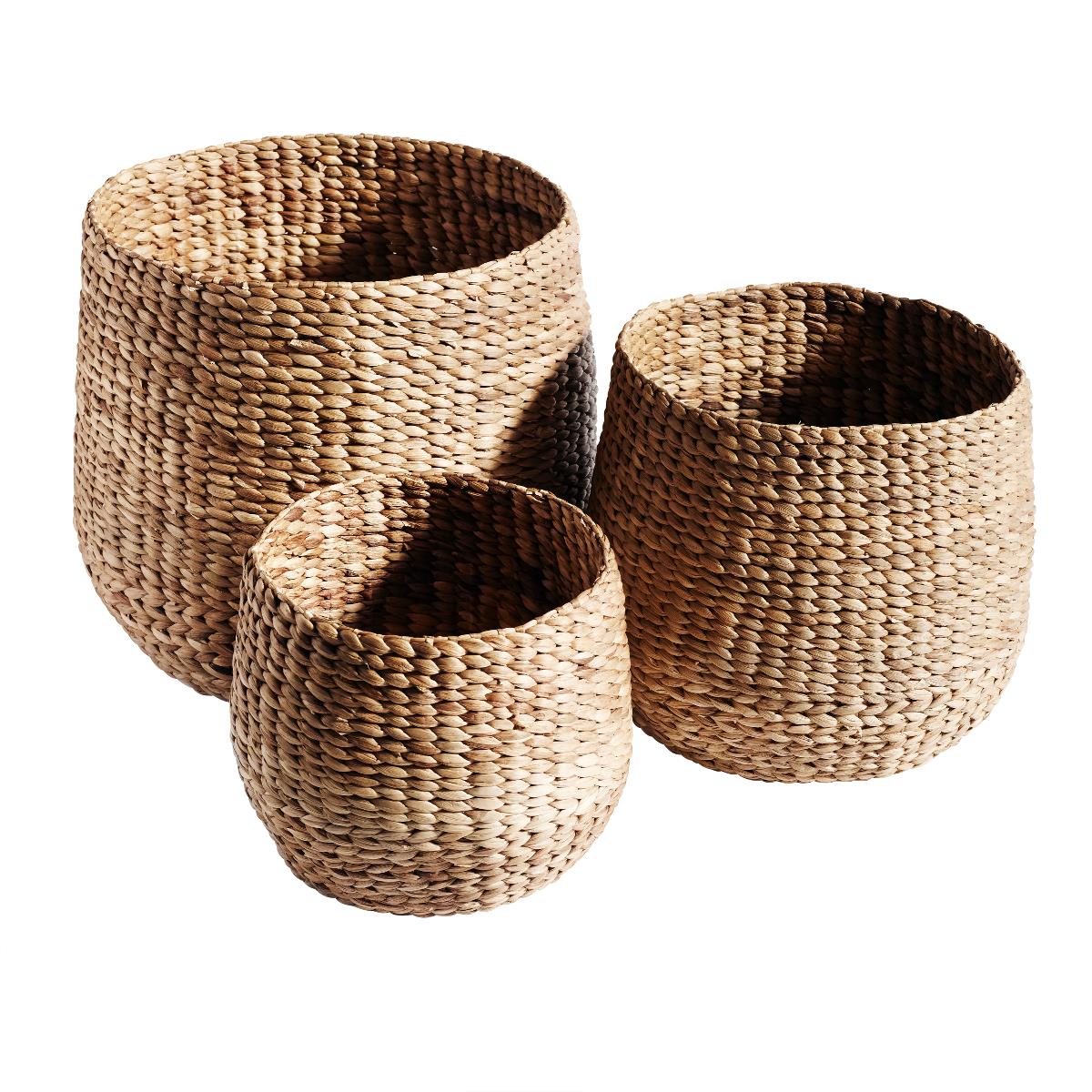 MUUBS Korg Round 3-pack Natural | Skandinavisk Design | Förvaringskorgar |