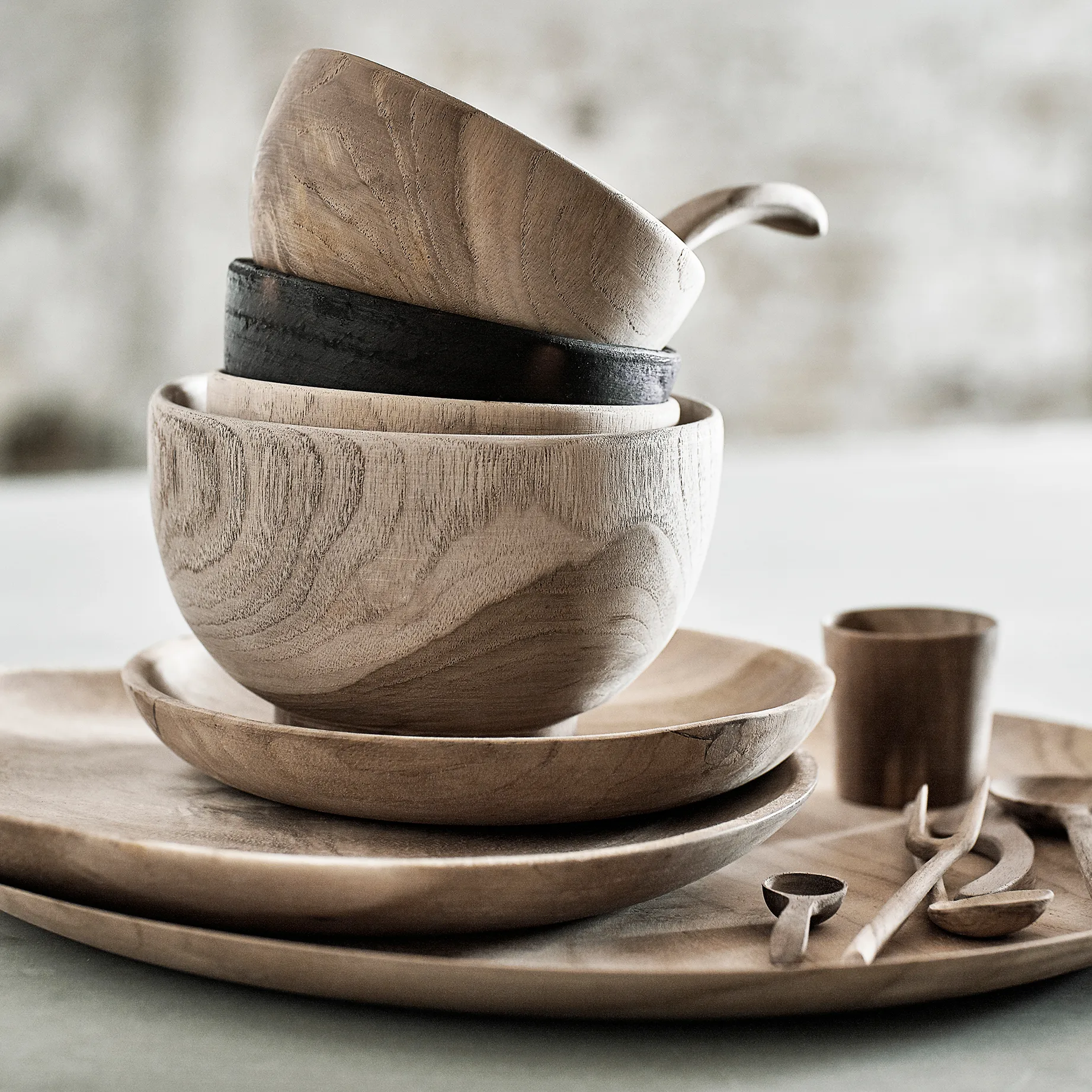 Muubs teak tallrik 18 cm, Natur MUUBS