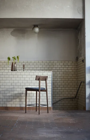 Tetra barstol - Granitfärgat tyg-mörkoljad ek - MUUBS