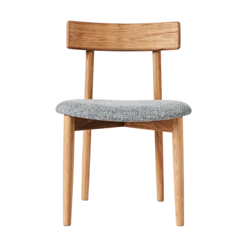 Tetra stol med klädd sits - Betongfärgat tyg-naturoljad ek - MUUBS