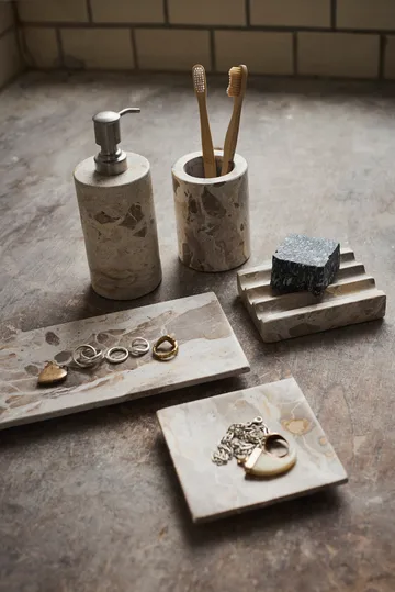 Vita dekorationsbricka - Seashell, 12x12 cm - MUUBS