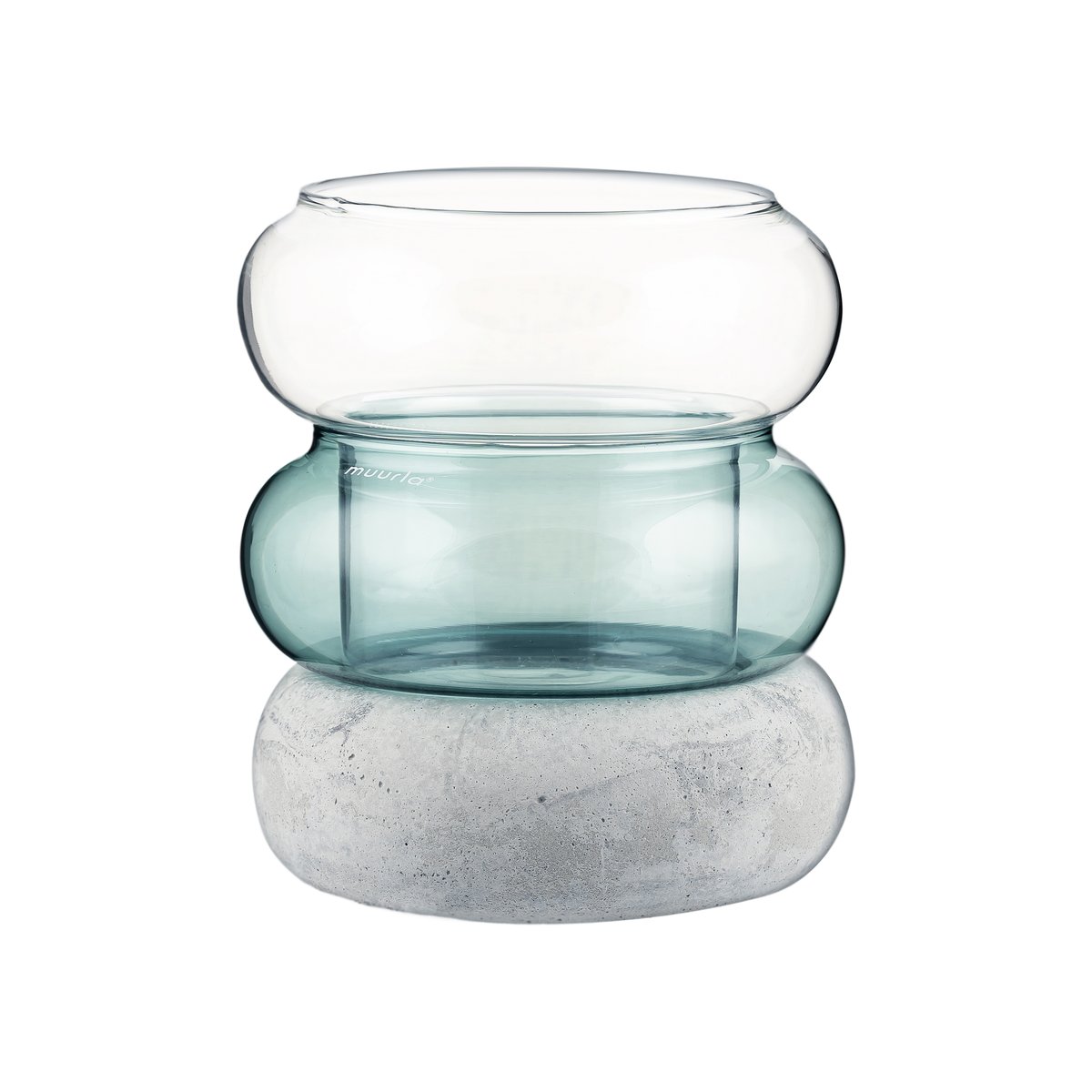 Muurla Bagel vas/ljuslykta 12 cm Lake blue | Skandinavisk Design | Vaser | Blå