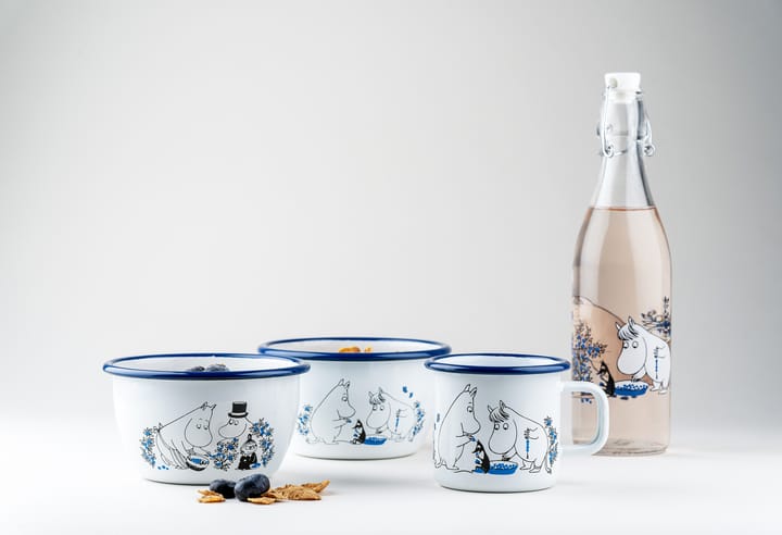 Blueberries emaljmugg 37 cl - Vit - Muurla