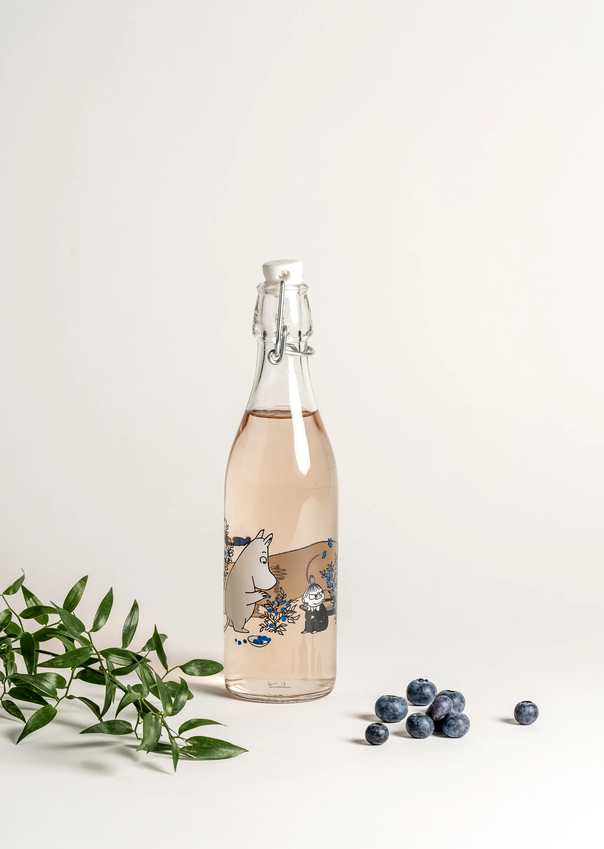 Blueberries glasflaska 0,5 L, Transparent Muurla