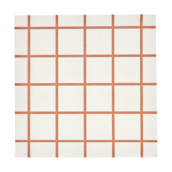 Check & Stripes pappersservett 33x33 cm 20-pack - Beige - Muurla