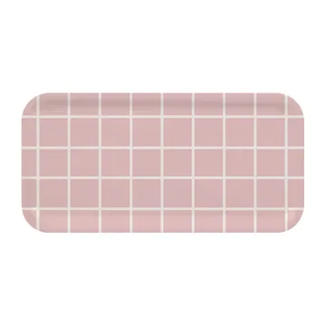 Checks & Stripes bricka 13x27 cm - Rosa-vit - Muurla