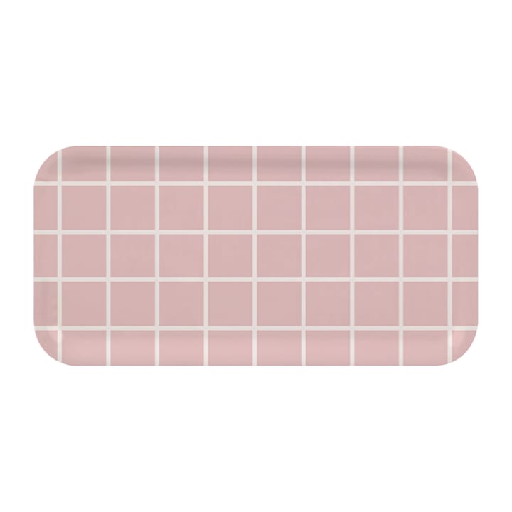 Checks & Stripes bricka 13x27 cm - Rosa-vit - Muurla