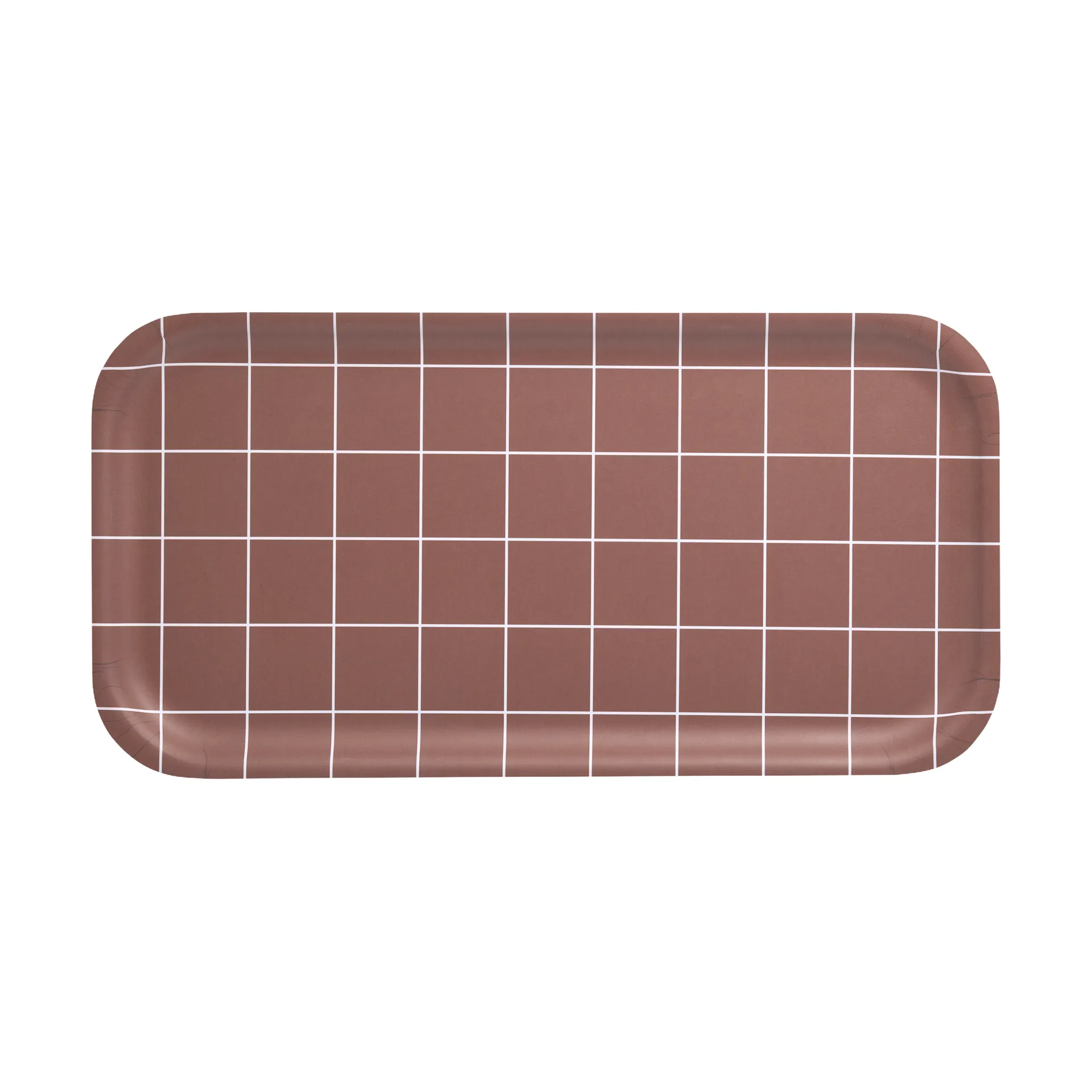Checks & Stripes bricka 22x43 cm, Brown Muurla