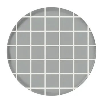 Checks & Stripes bricka Ø35 cm - Grå-vit - Muurla