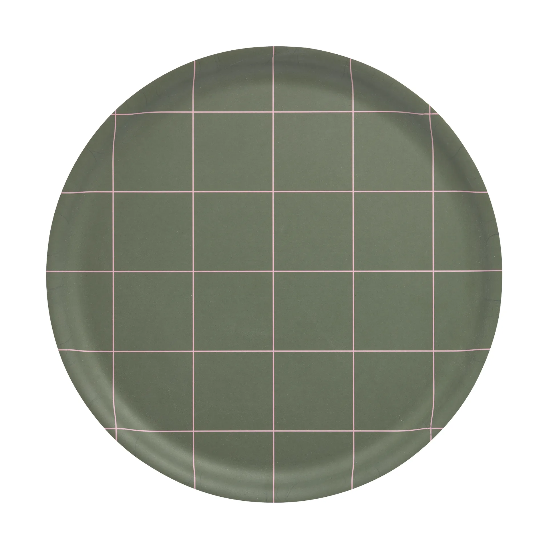 Checks & Stripes bricka Ø35 cm, Olive Muurla