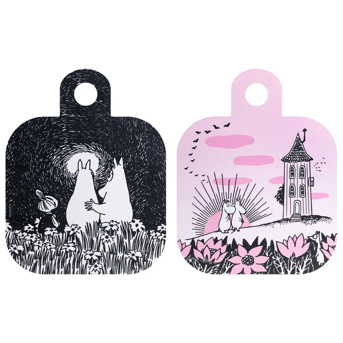 Muurla Chop & Serve Friendship bricka 25x32 cm Svart-rosa