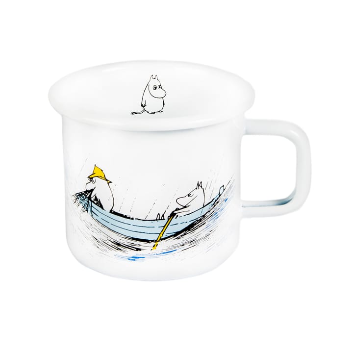 Gone fishing emaljmugg 37 cl, Vit Muurla