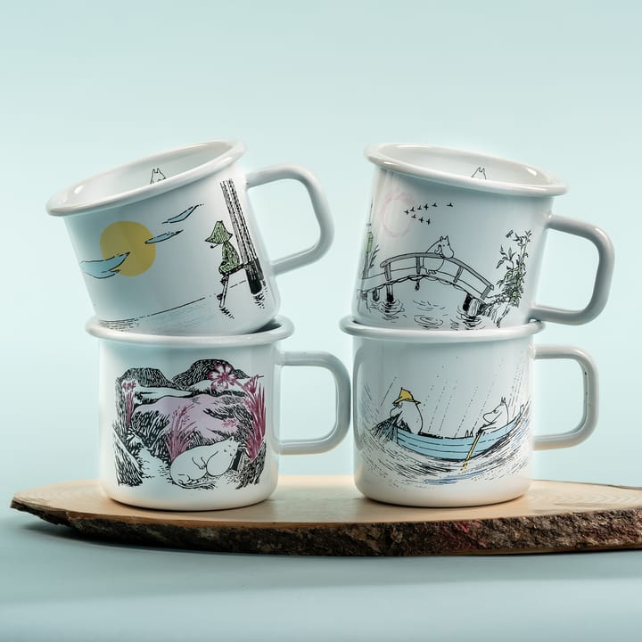 Gone fishing emaljmugg 37 cl, Vit Muurla