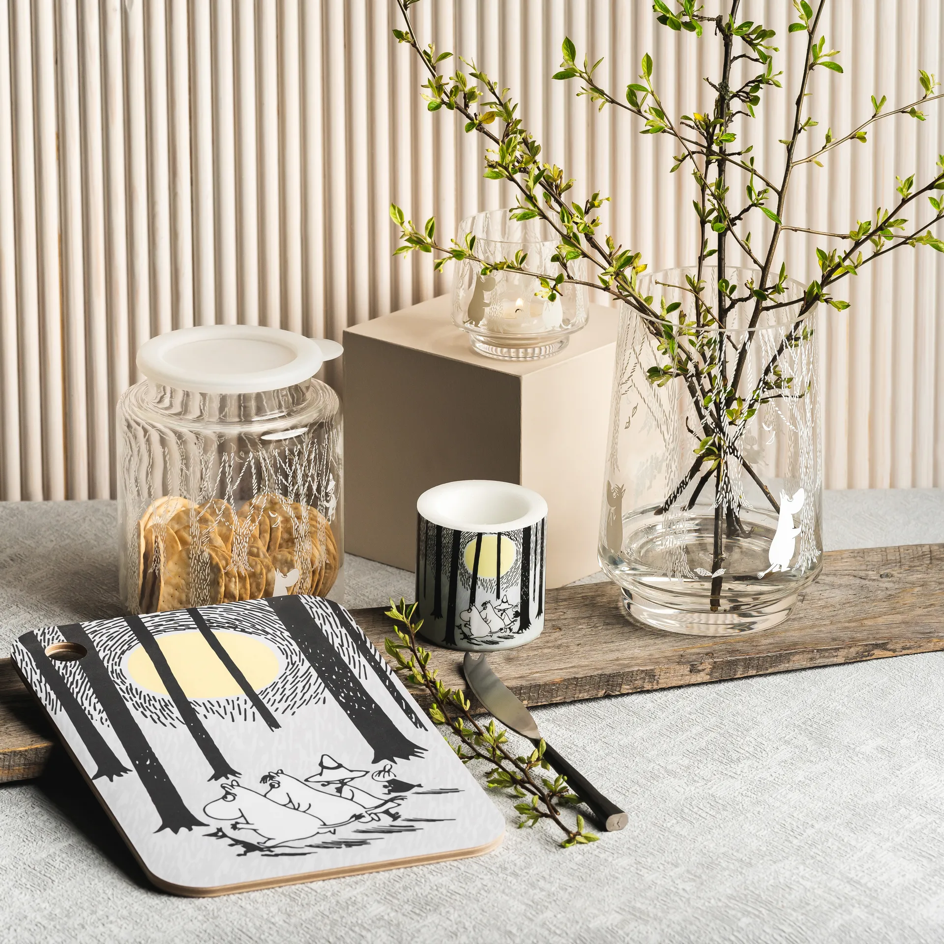 In the Woods glasburk med silikonlock 17 cm, Klar-vit Muurla