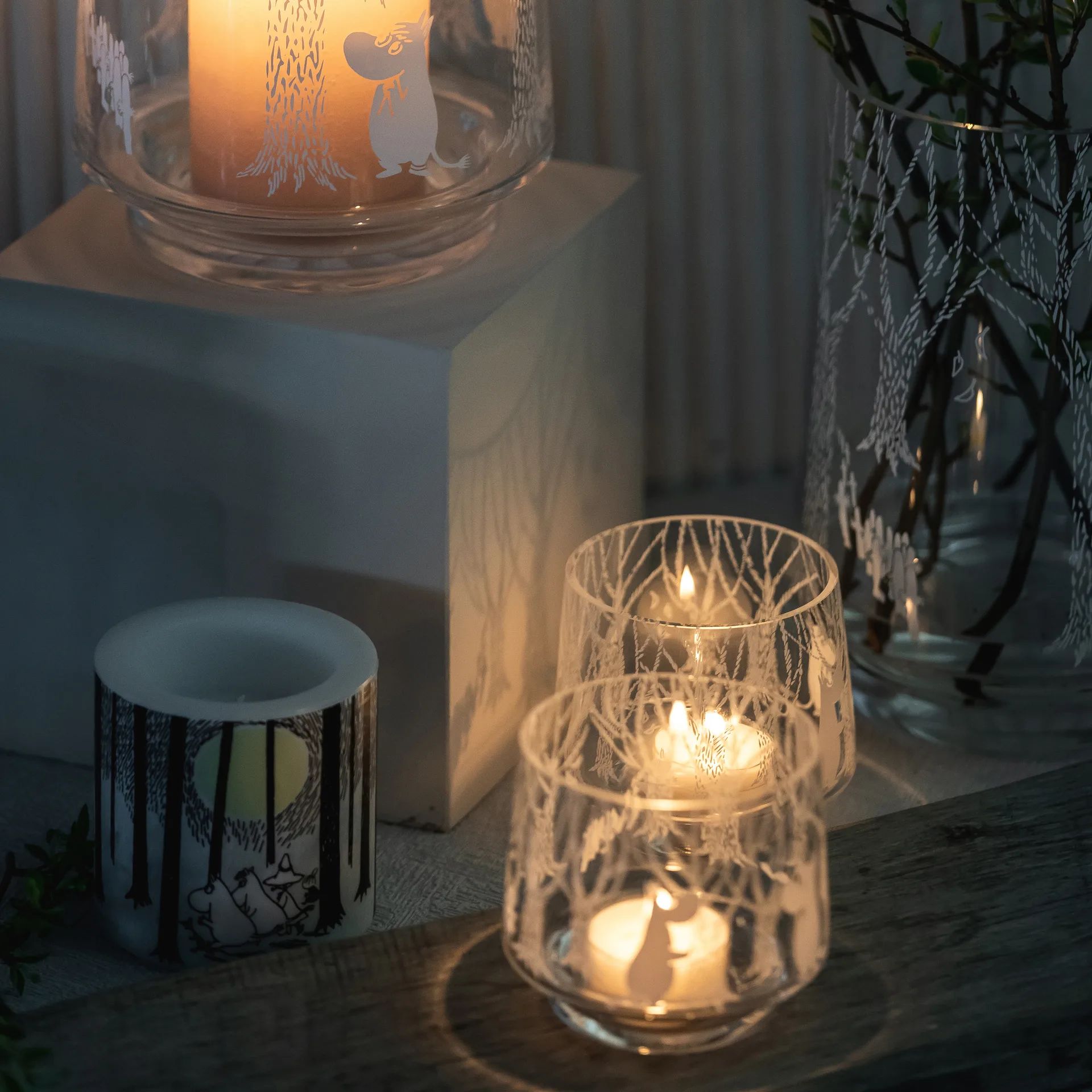 In the Woods värmeljushållare/skål 8 cm, Klar-vit Muurla