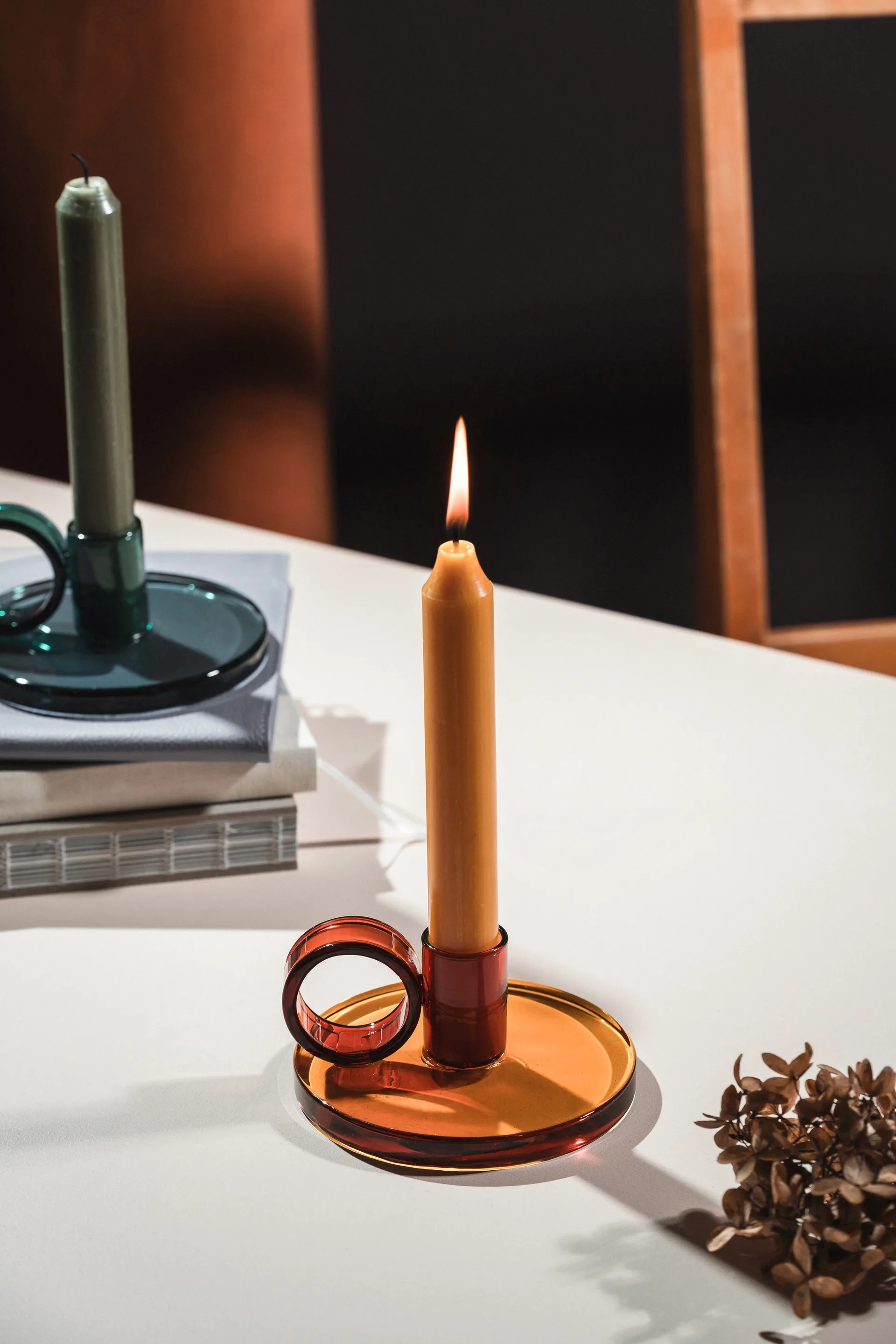 Loop ljusstake Ø11 cm, Amber Muurla