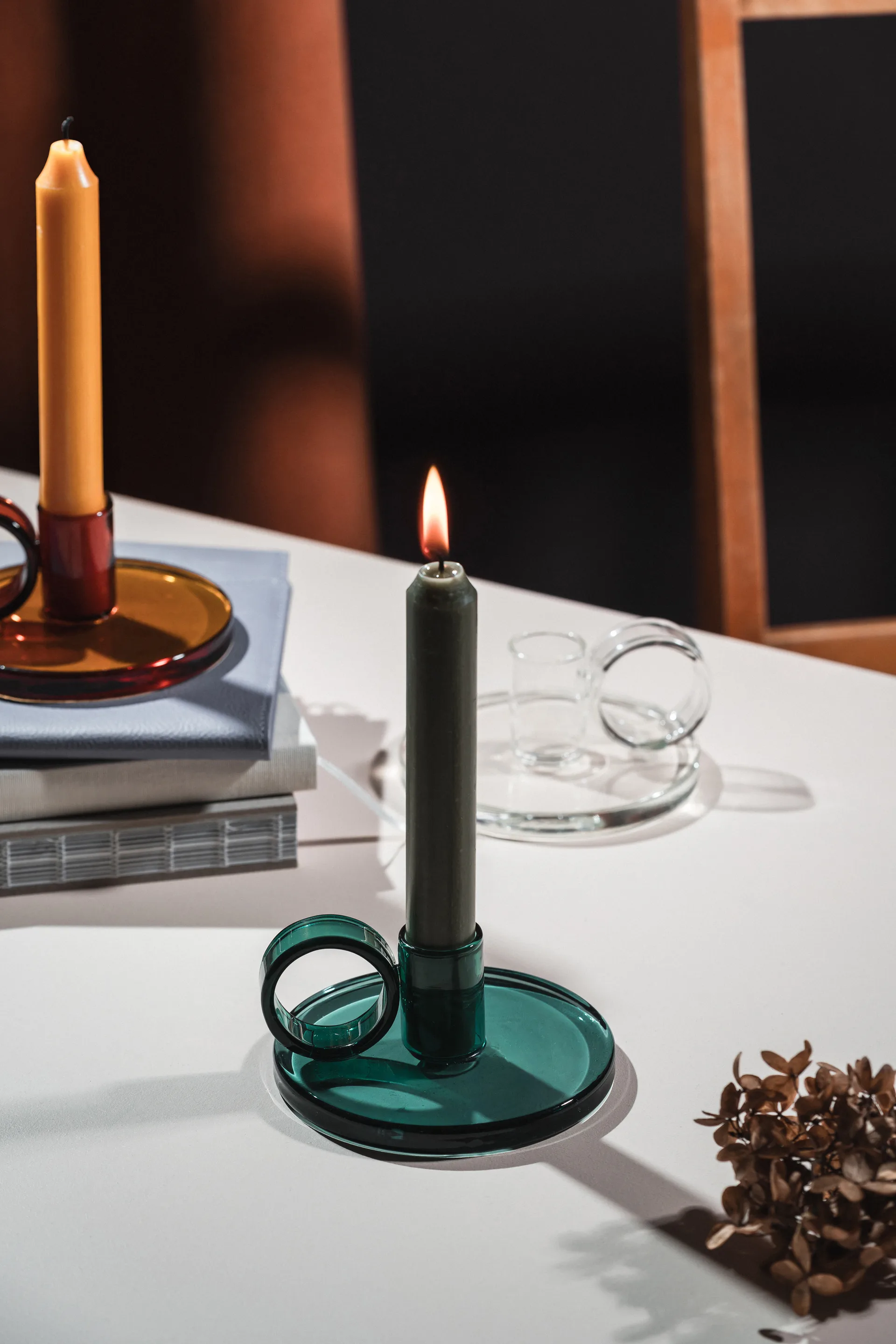Loop ljusstake Ø11 cm, Teal Muurla