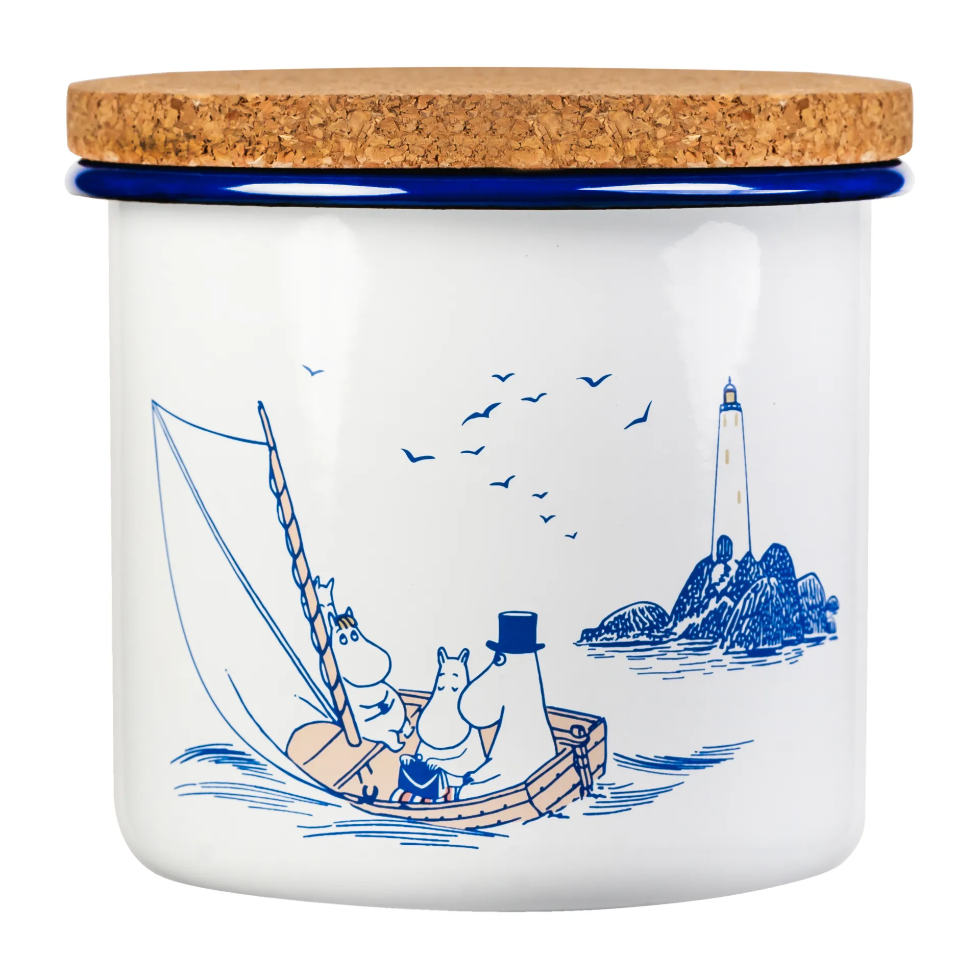 Moomin emaljburk med korklock 1,3 l, Sailors Muurla
