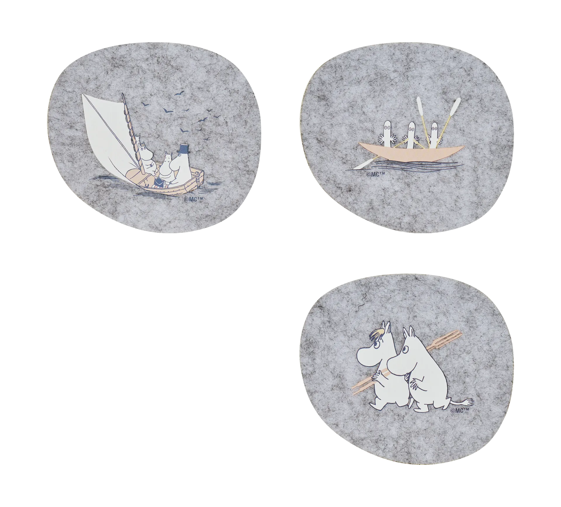 Moomin glasunderlägg 9,5x11 cm 4 delar, Sailors Muurla