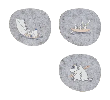 Moomin glasunderlägg 9,5x11 cm 4 delar - Sailors - Muurla