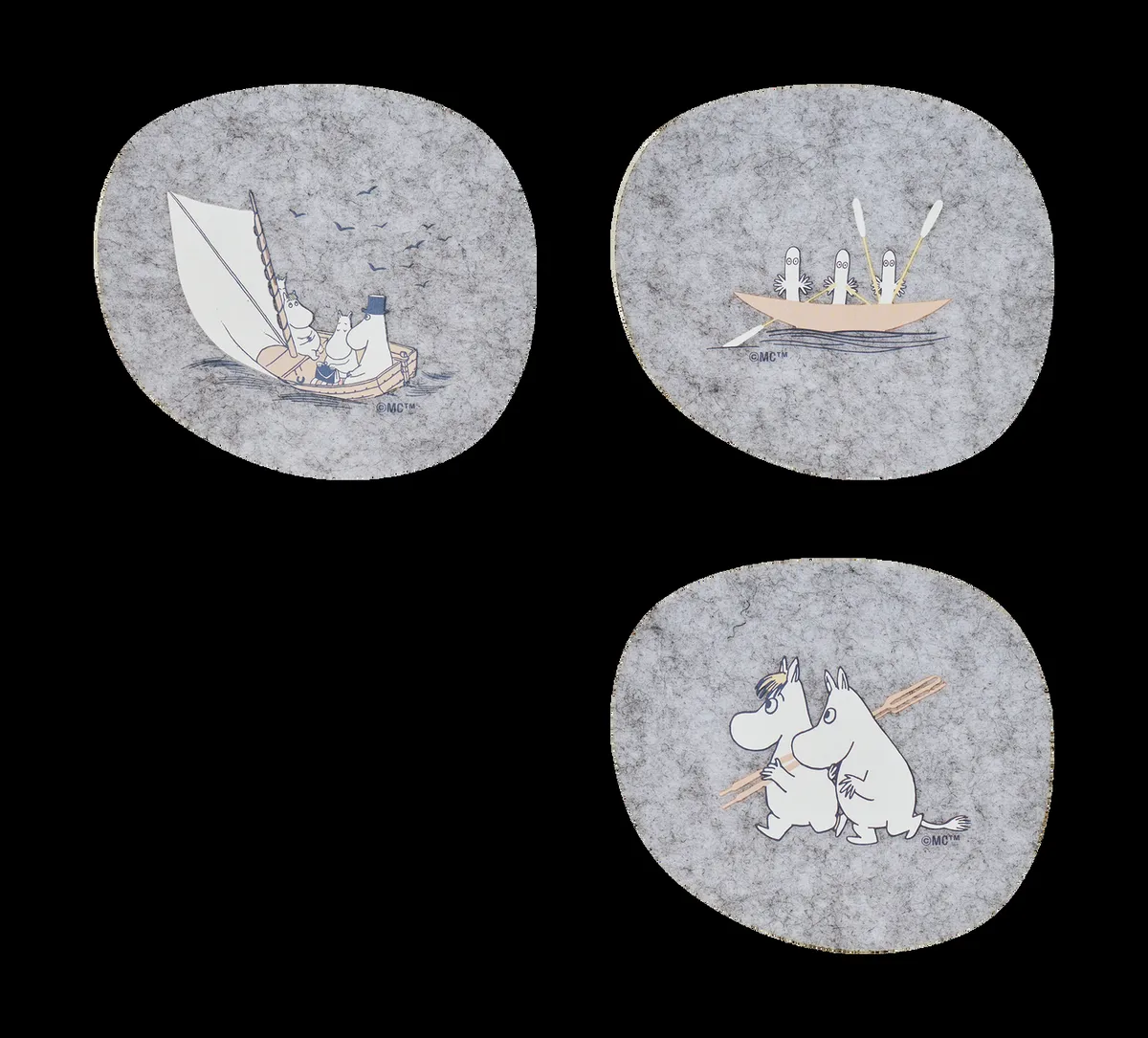 Muurla Moomin glasunderlägg 9,5x11 cm 4 delar Sailors