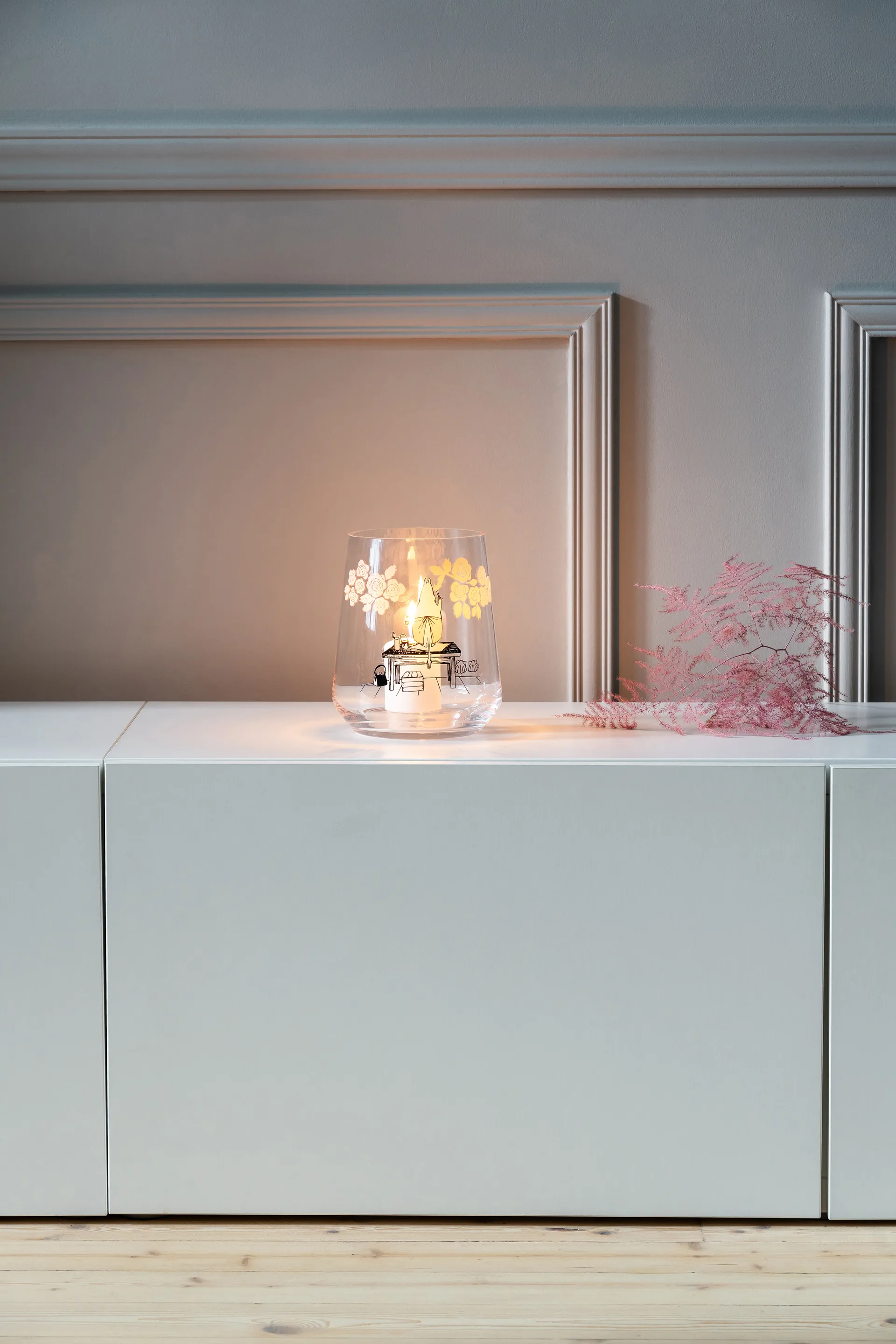 Moomin originals ljuslykta/vas 17,5 cm, Roses Muurla