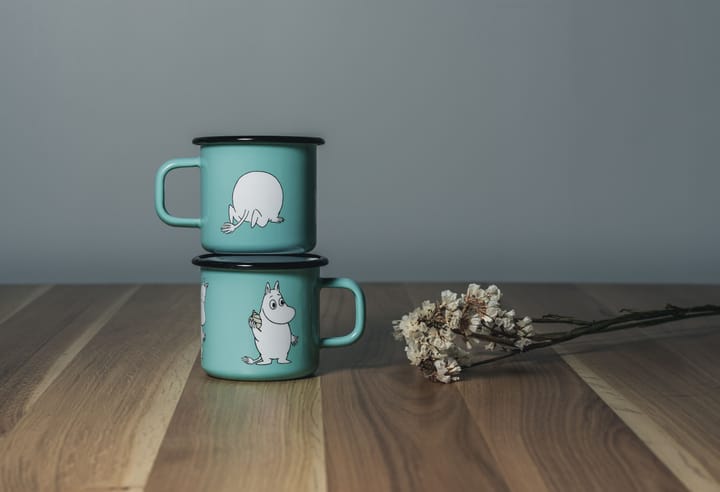 Moomin Retro emaljmugg 37 cl - Mint - Muurla