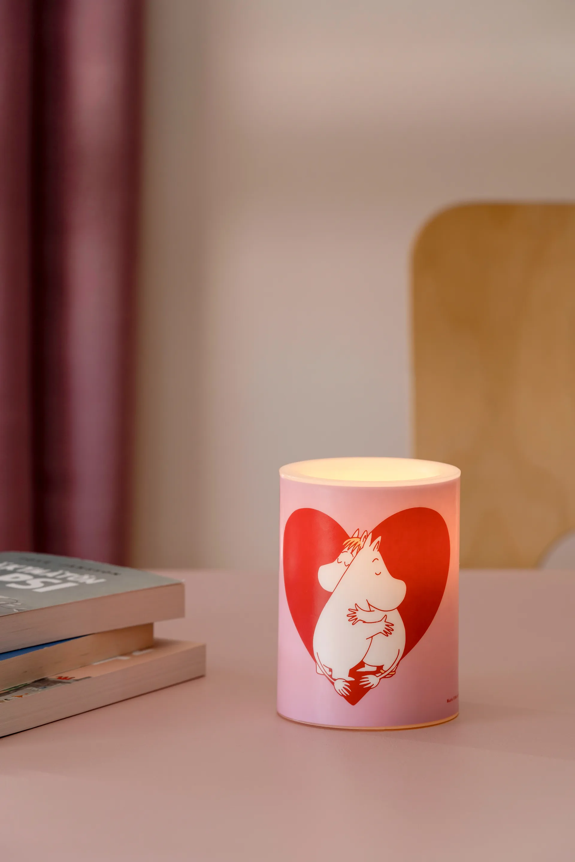 Mumin blockljus LED 10 cm, Heart Muurla