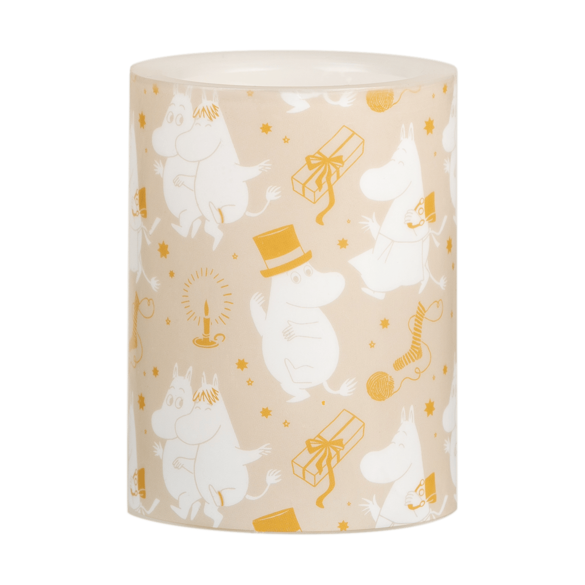 Muurla Mumin blockljus LED 10 cm Sparkling stars | Skandinavisk Design | Ljusslingor & Dekorationsbelysning | Beige