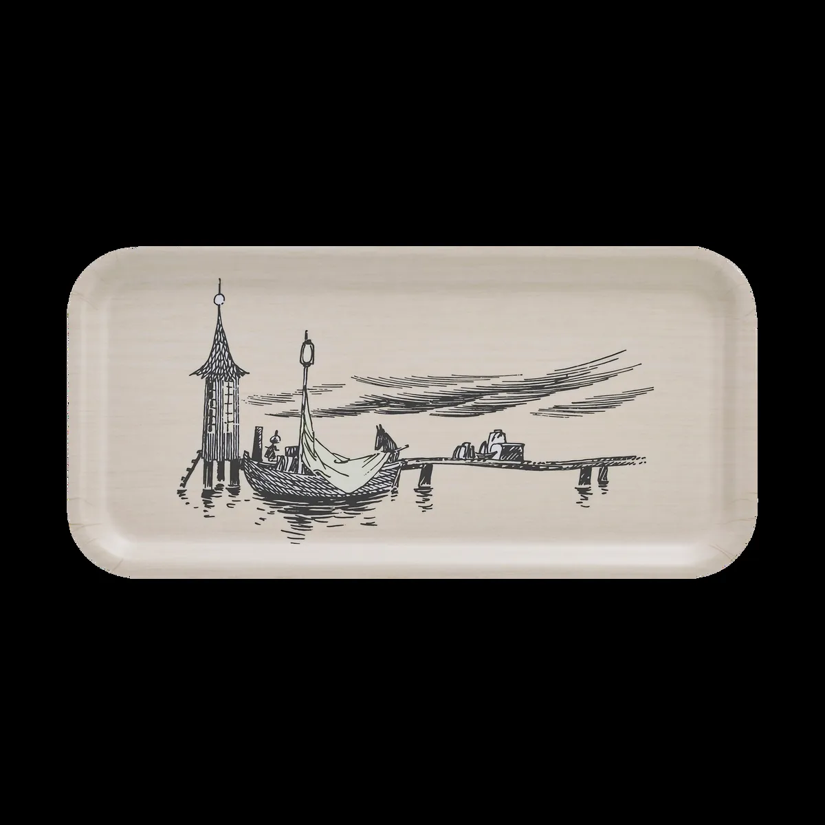Muurla Mumin bricka 13x27 cm The pier