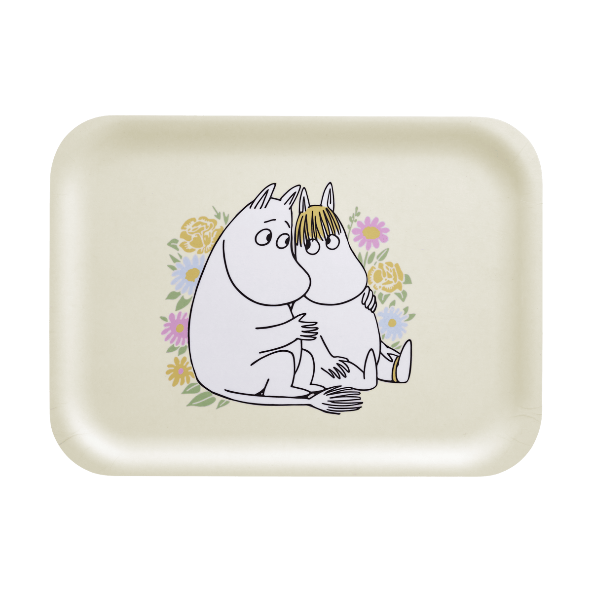 Muurla Mumin bricka 20x27 cm Flowers | Skandinavisk Design | Brickor | Vit