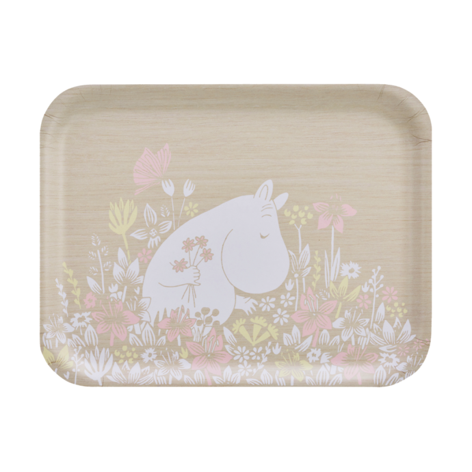 Muurla Mumin bricka 28x36 cm Flower field | Skandinavisk Design | Brickor | Beige