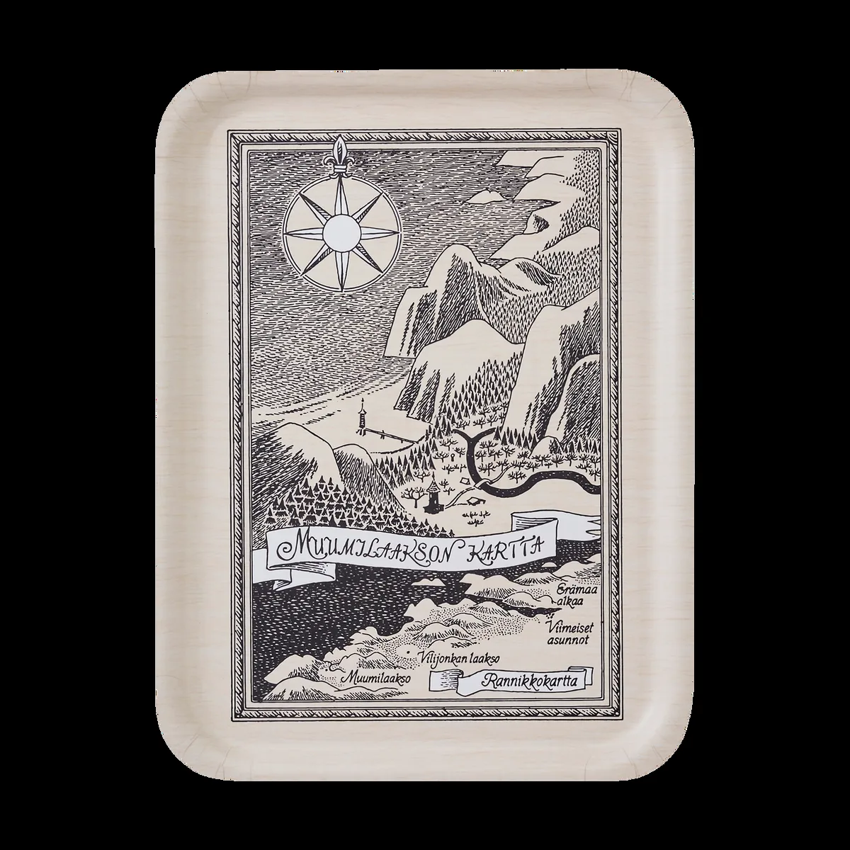 Muurla Mumin bricka 32x42 cm Finnish Moominvalley map
