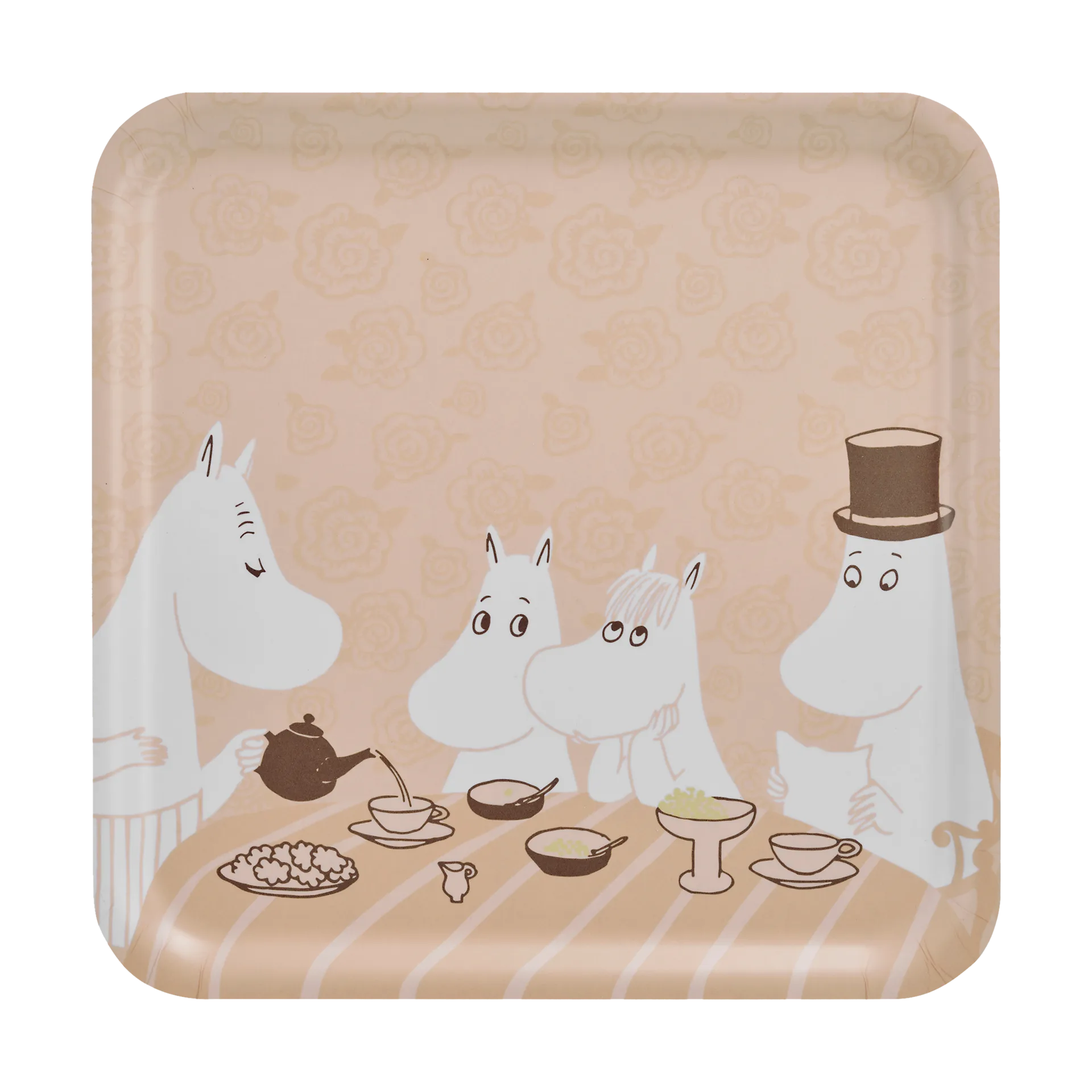 Mumin bricka 33x33 cm, Coffee time Muurla