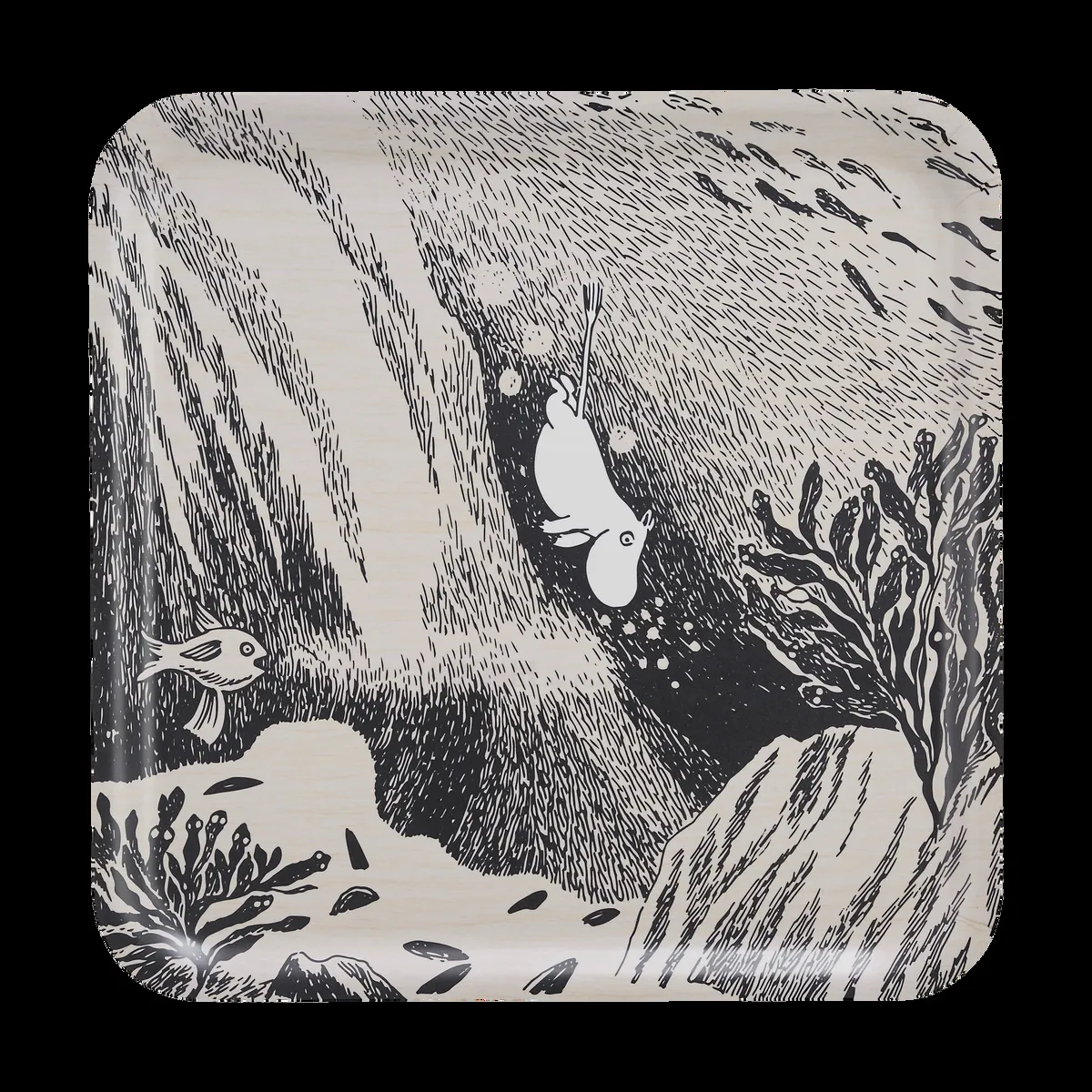 Muurla Mumin bricka 33x33 cm The dive