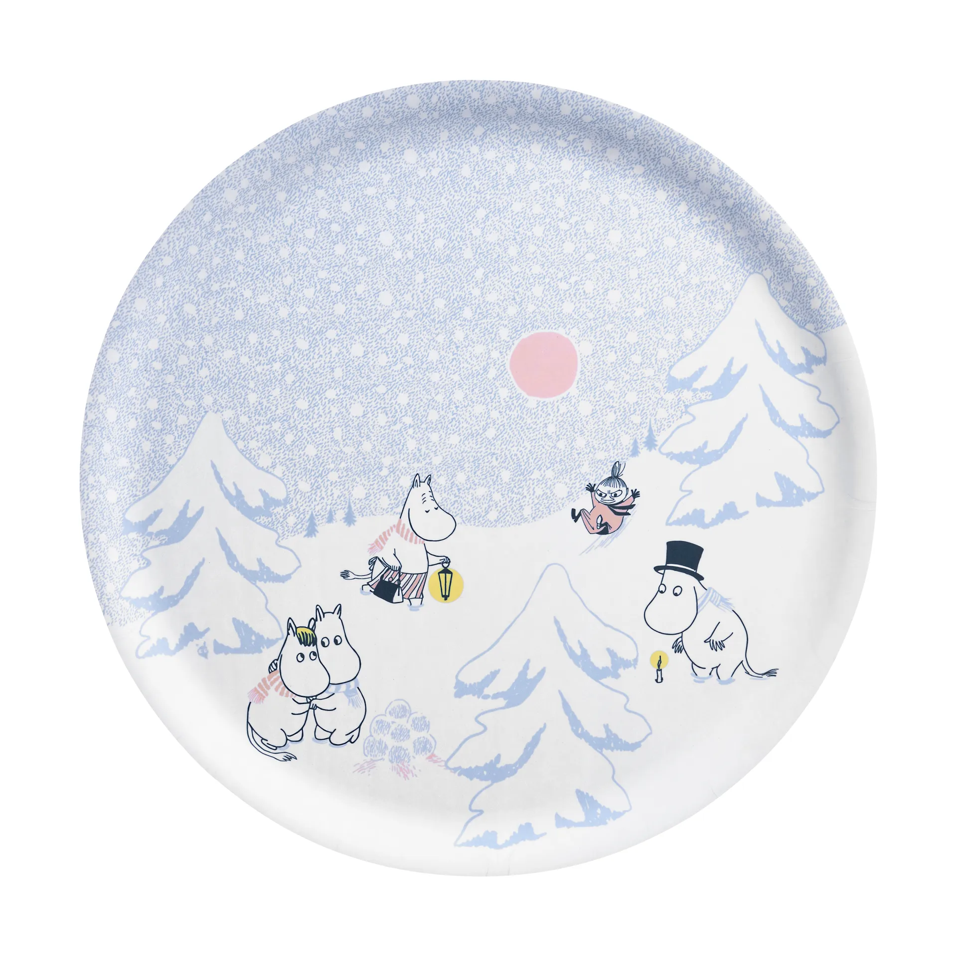 Mumin bricka Ø35 cm, Let it snow Muurla