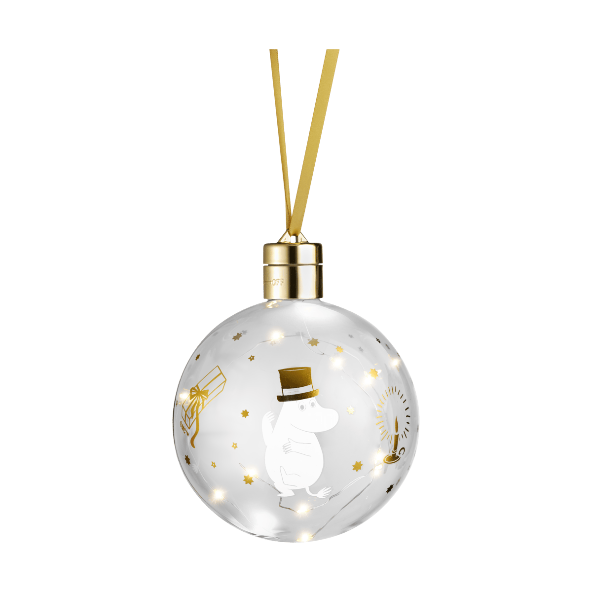 Muurla Mumin dekorationskula med LED-ljus Sparkling Stars