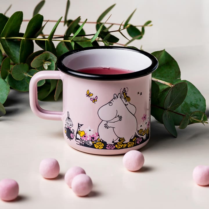 Mumin emaljmugg kram 37 cl - Rosa - Muurla