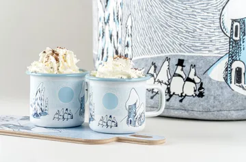 Mumin emaljmugg Snowy Valley 37 cl - Blå-vit - Muurla