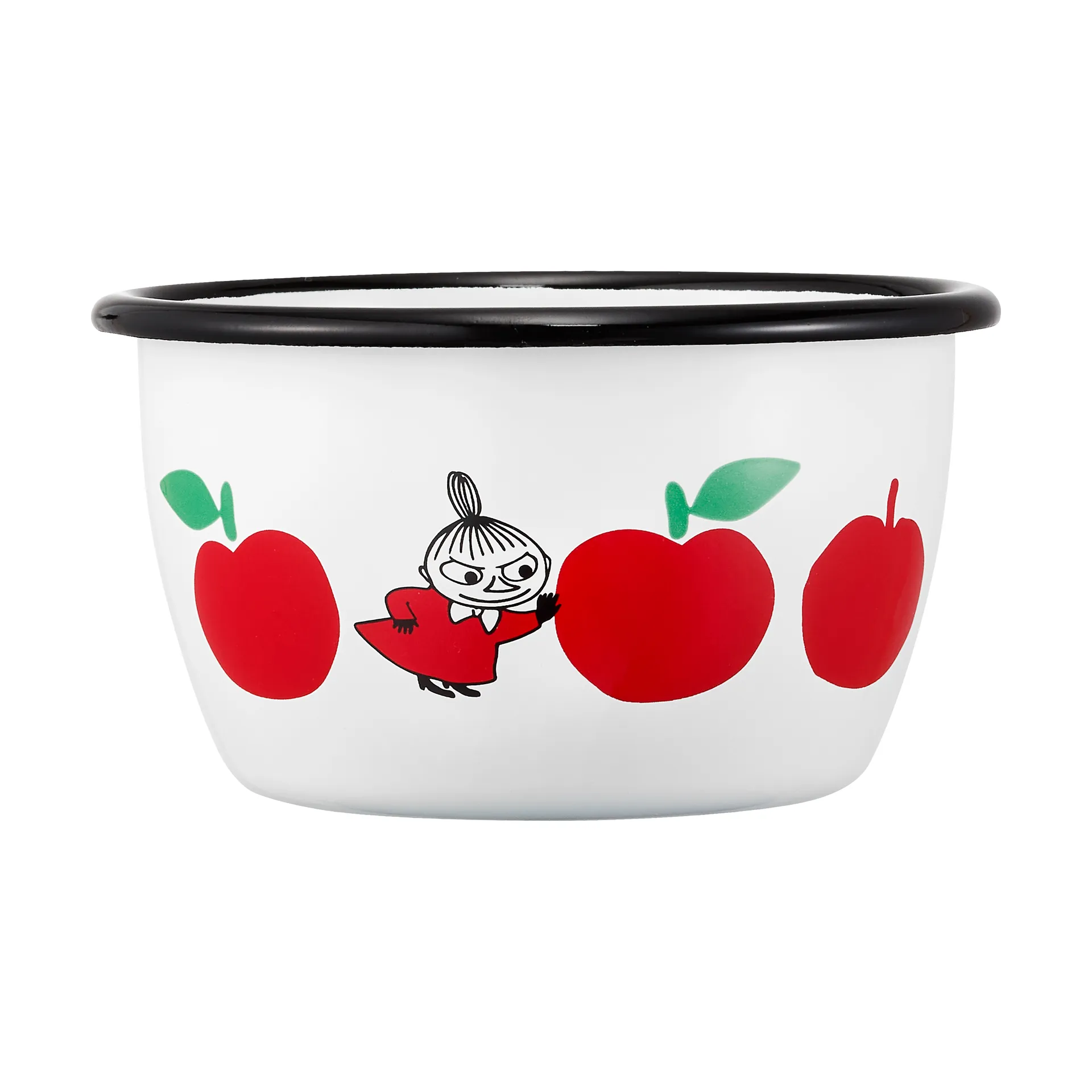 Mumin emaljskål 30 cl, Joyfull Apples-röd Muurla