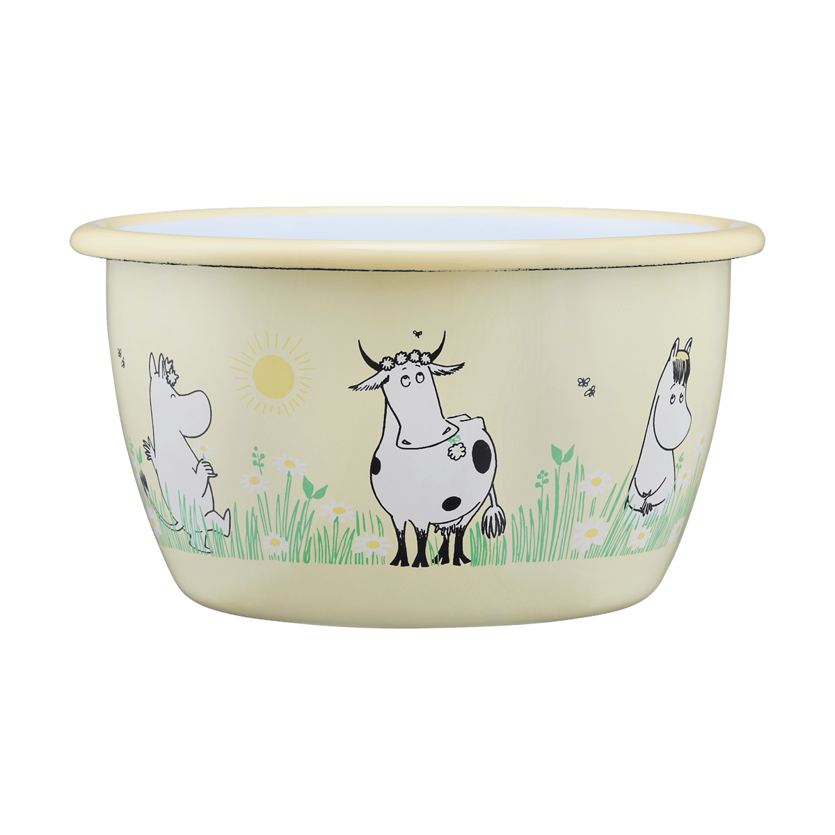 Muurla Mumin emaljskål 30 cl Meadow | Skandinavisk Design | Frukostskålar | Gul