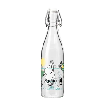 Mumin glasflaska 0,5 l - Fun in the water - Muurla