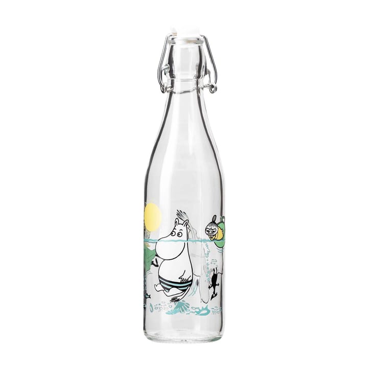 Mumin glasflaska 0,5 l - Fun in the water - Muurla